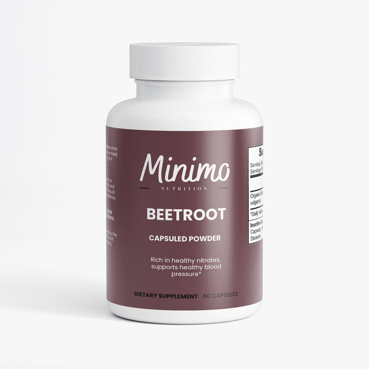 Organic Beetroot Capsuled Powder, 60 ct.