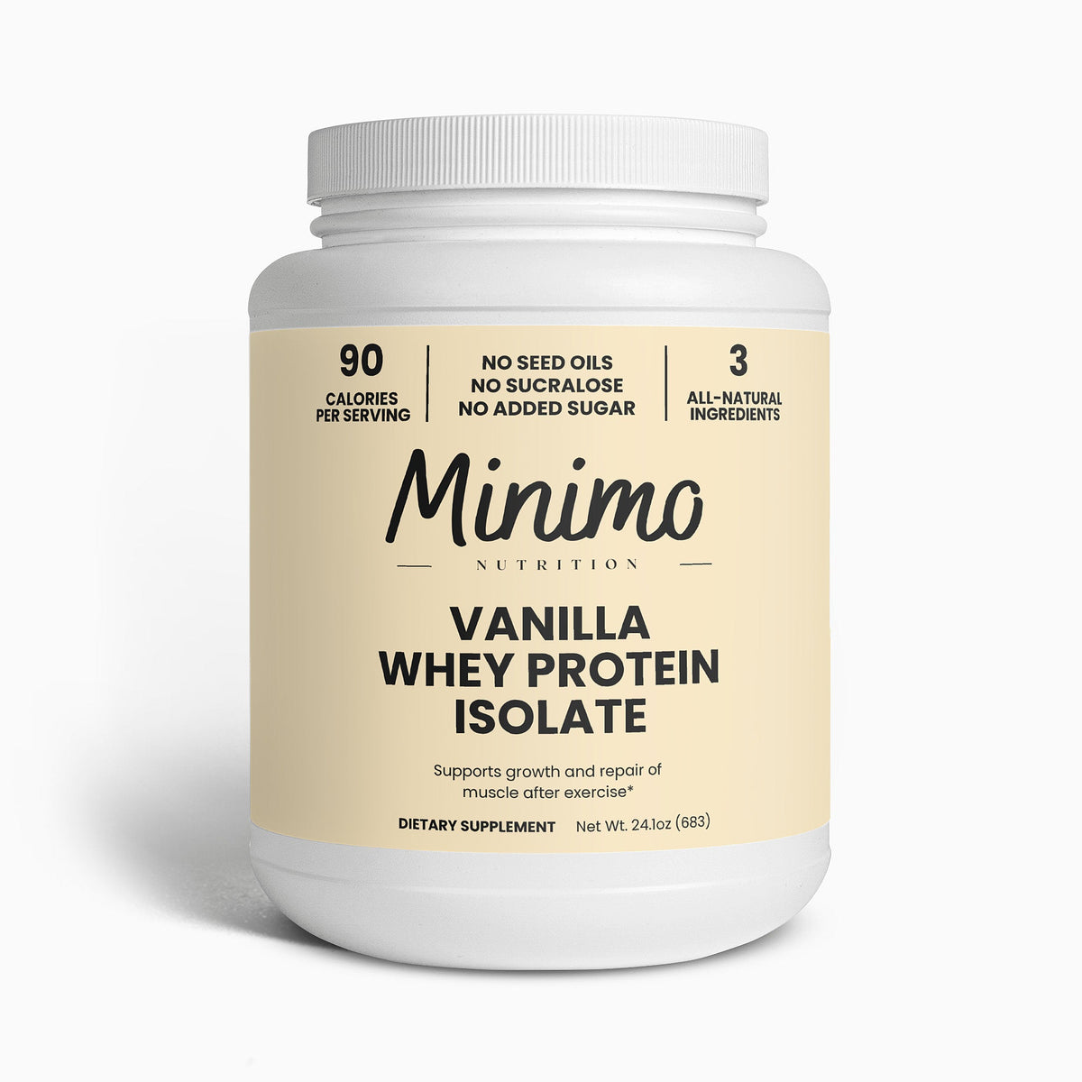Vanilla Whey Isolate Protein Powder, 1.51 lbs