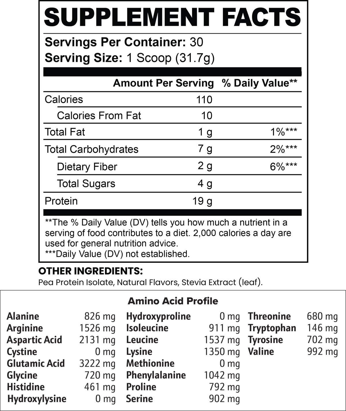 Chocolate Vegan Pea Protein Isolate Powder, 2.09 lbs