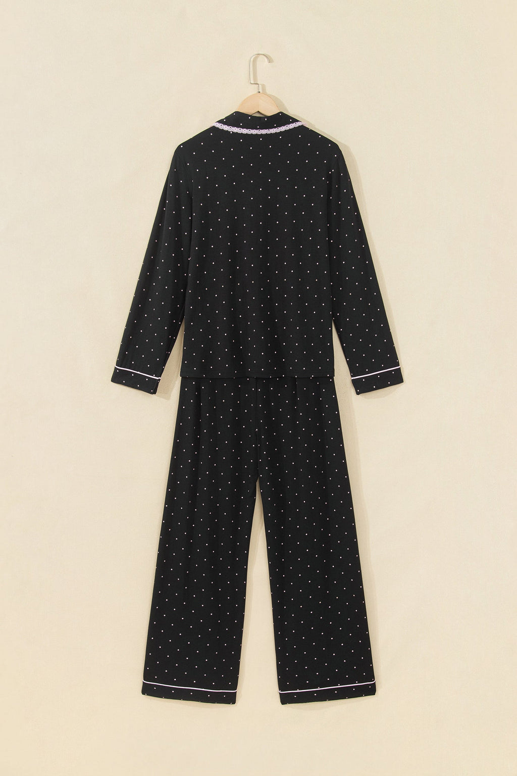 Polka Dot Long Sleeve Shirt & Pants Pajama Set