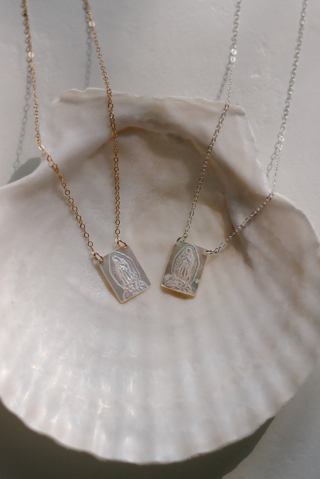 Mother of Pearl Guadalupe Necklace