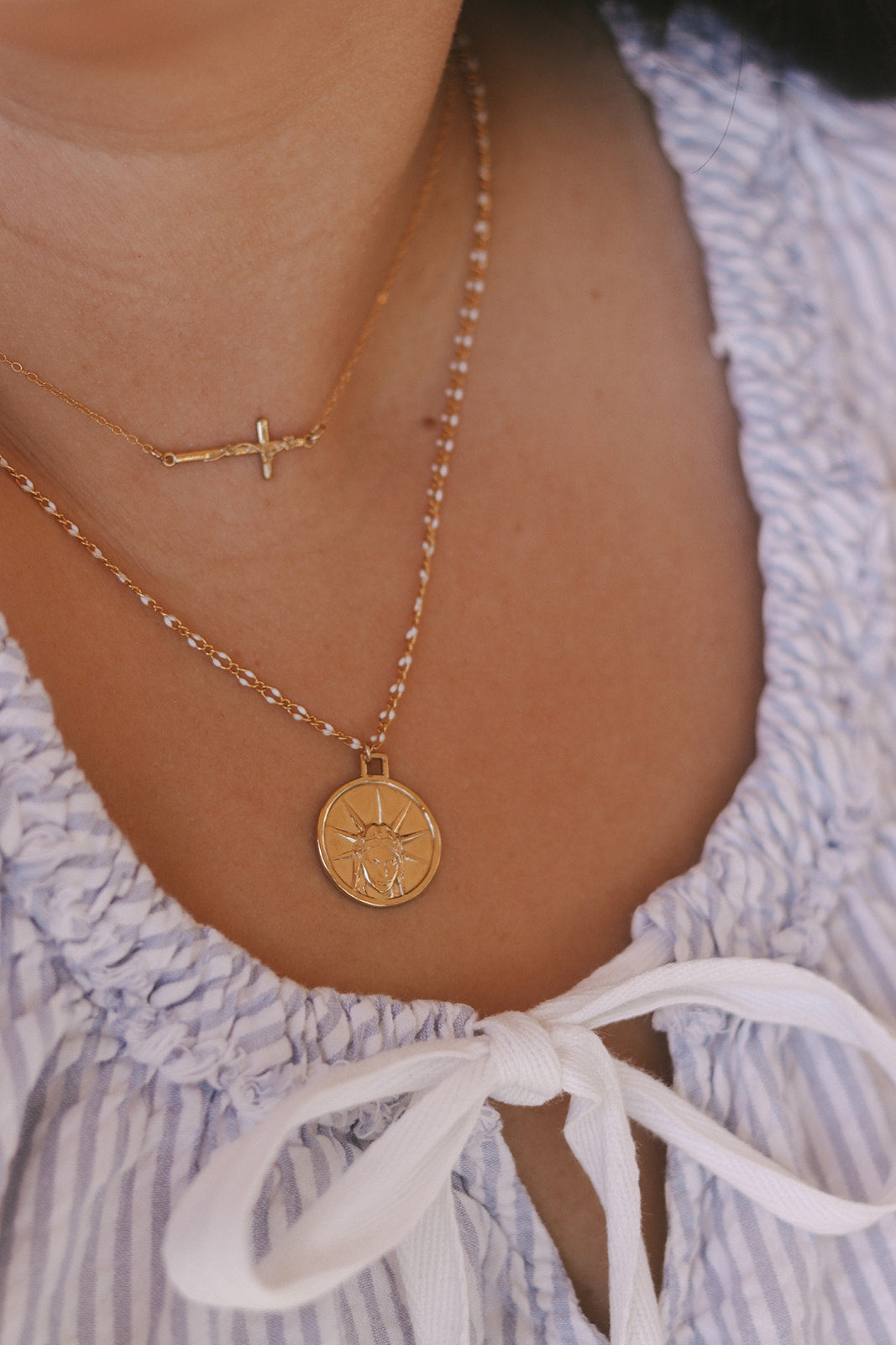 Star of The Sea Necklace on Snow Chain