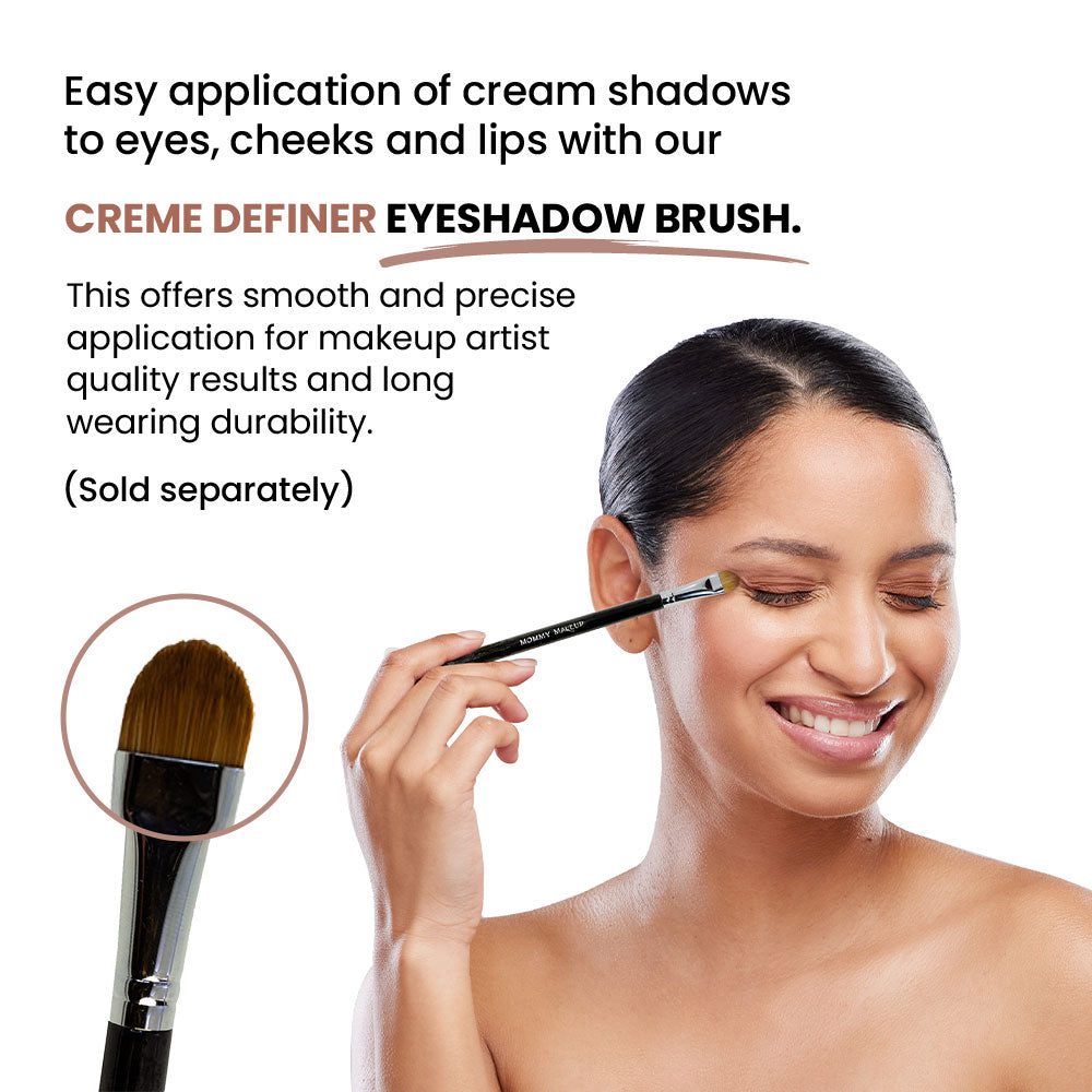 Golden Apricot Any Wear Creme - A Waterproof Multi-tasking creme to powder product for eyes, cheeks & lips. Can be worn anywhere