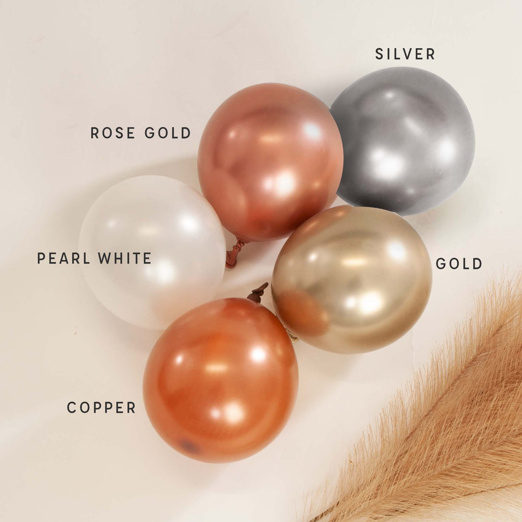 Premium Metallic Pearl Latex Balloon Cluster (5", 11” and 17”)